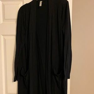 Black duster cardigan with pockets